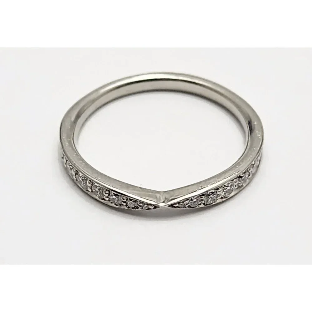 Tiffany & Co Harmony Platinum Diamond 1.8mm Wedding Band Ring - Size 4.25